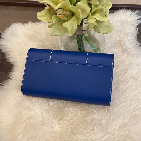 PERRIN Paris L'Asymétrique clutch blue $1850 - Picture 4 of 12